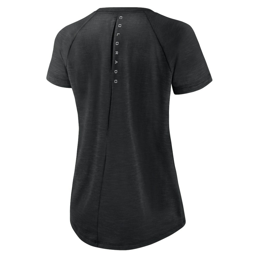 Colorado Rockies Women's Summer Breeze Raglan Fashion T-Shirt - Heather Black | Nike