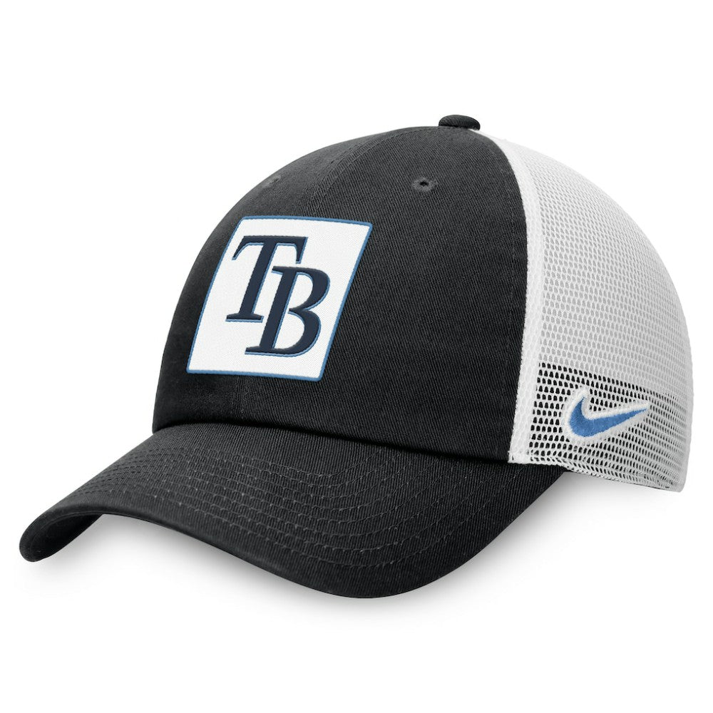 Tampa Bay Rays Rise Adjustable Trucker Hat - Black | Nike