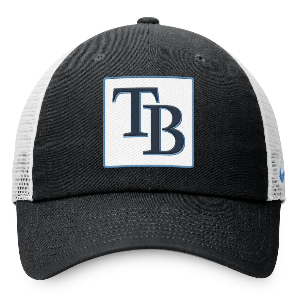Tampa Bay Rays Rise Adjustable Trucker Hat - Black | Nike