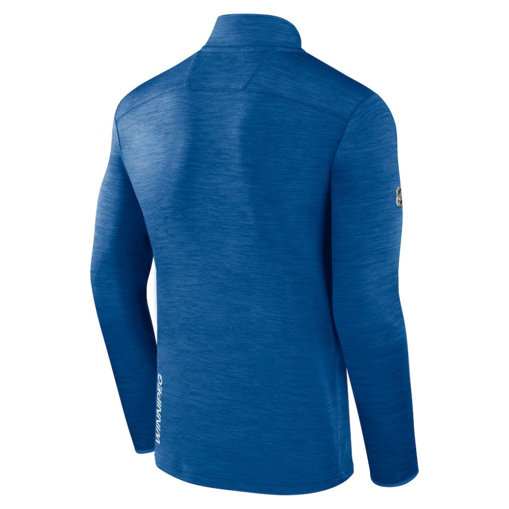 Winnipeg Jets Fanatics Authentic Pro Lightweight Quarter-Zip Pullover Heather Blue