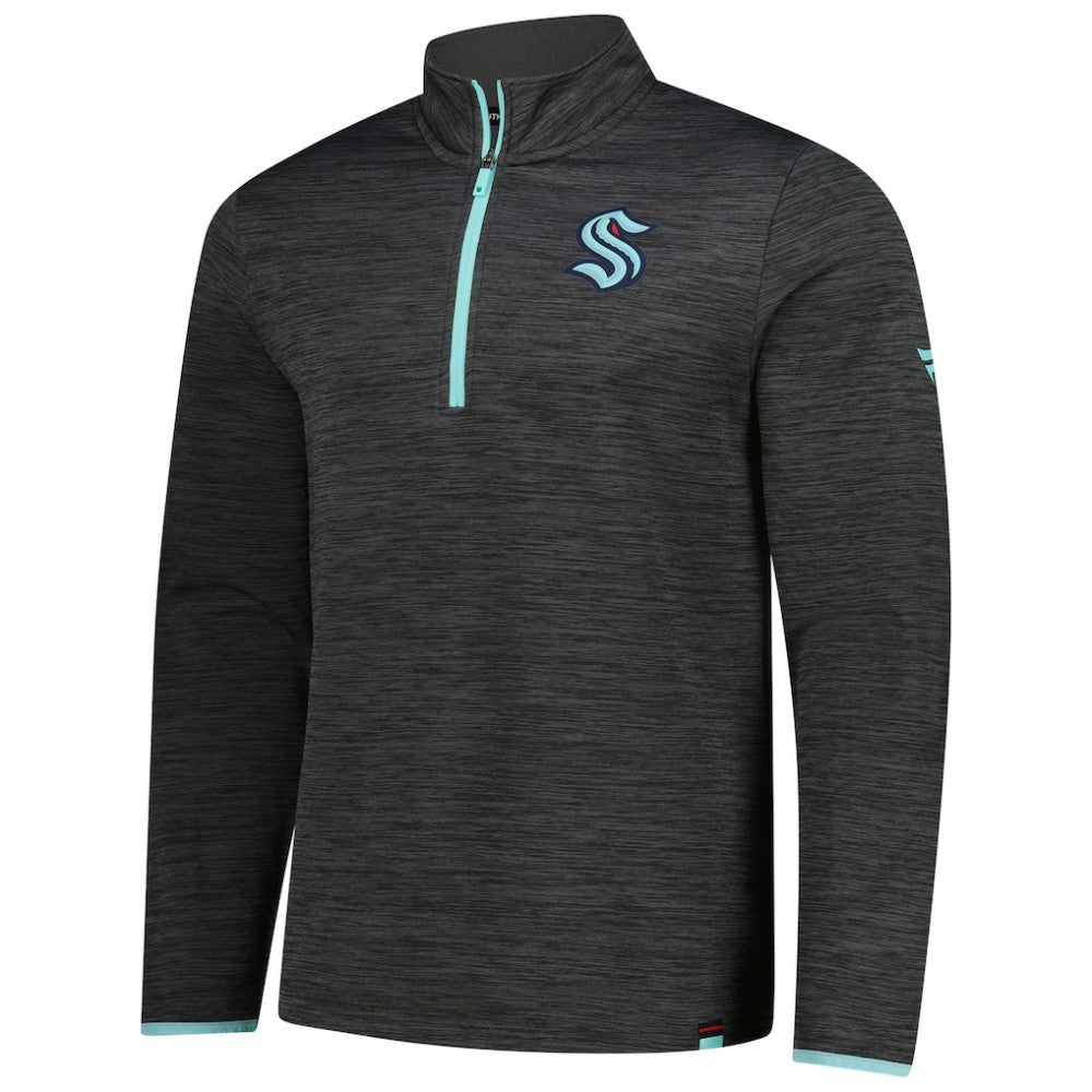 Seattle Kraken Fanatics Authentic Pro Lightweight Quarter-Zip Pullover Heather Charcoal