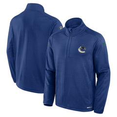 Vancouver Canucks Fanatics Authentic Pro Rink Quarter-Zip Top Blue