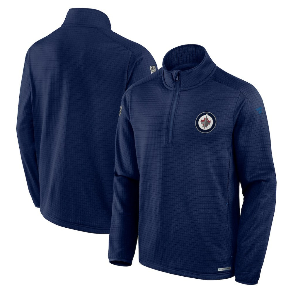 Winnipeg Jets Fanatics Authentic Pro Rink Quarter-Zip Top Navy