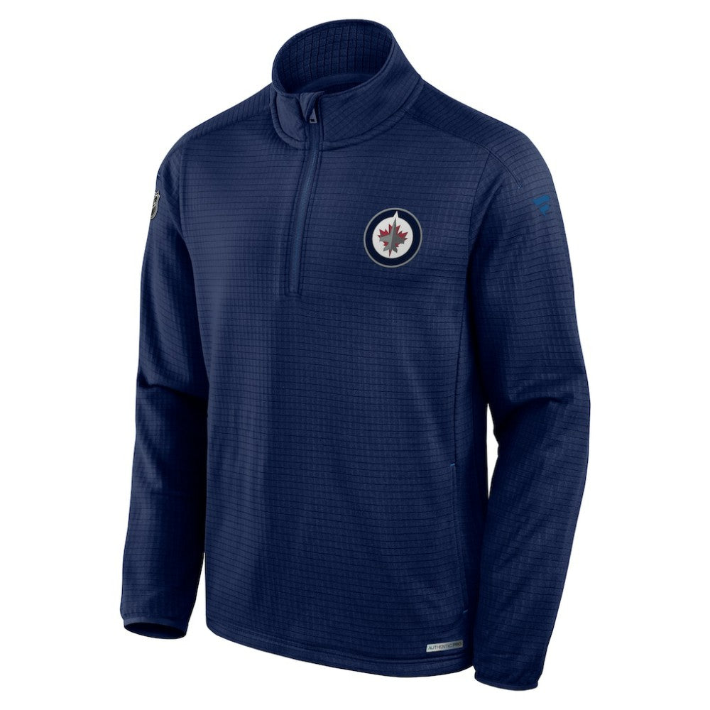 Winnipeg Jets Fanatics Authentic Pro Rink Quarter-Zip Top Navy