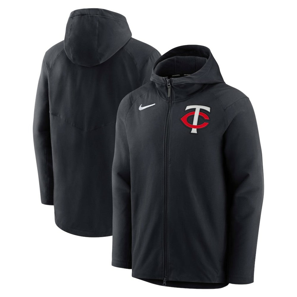 Minnesota Twins Authentic Collection Player Therma Full-Zip Hoodie - Black | Nike