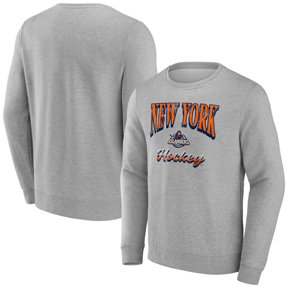 New York Islanders Fanatics Light the Candle Fleece Pullover Sweatshirt Gray