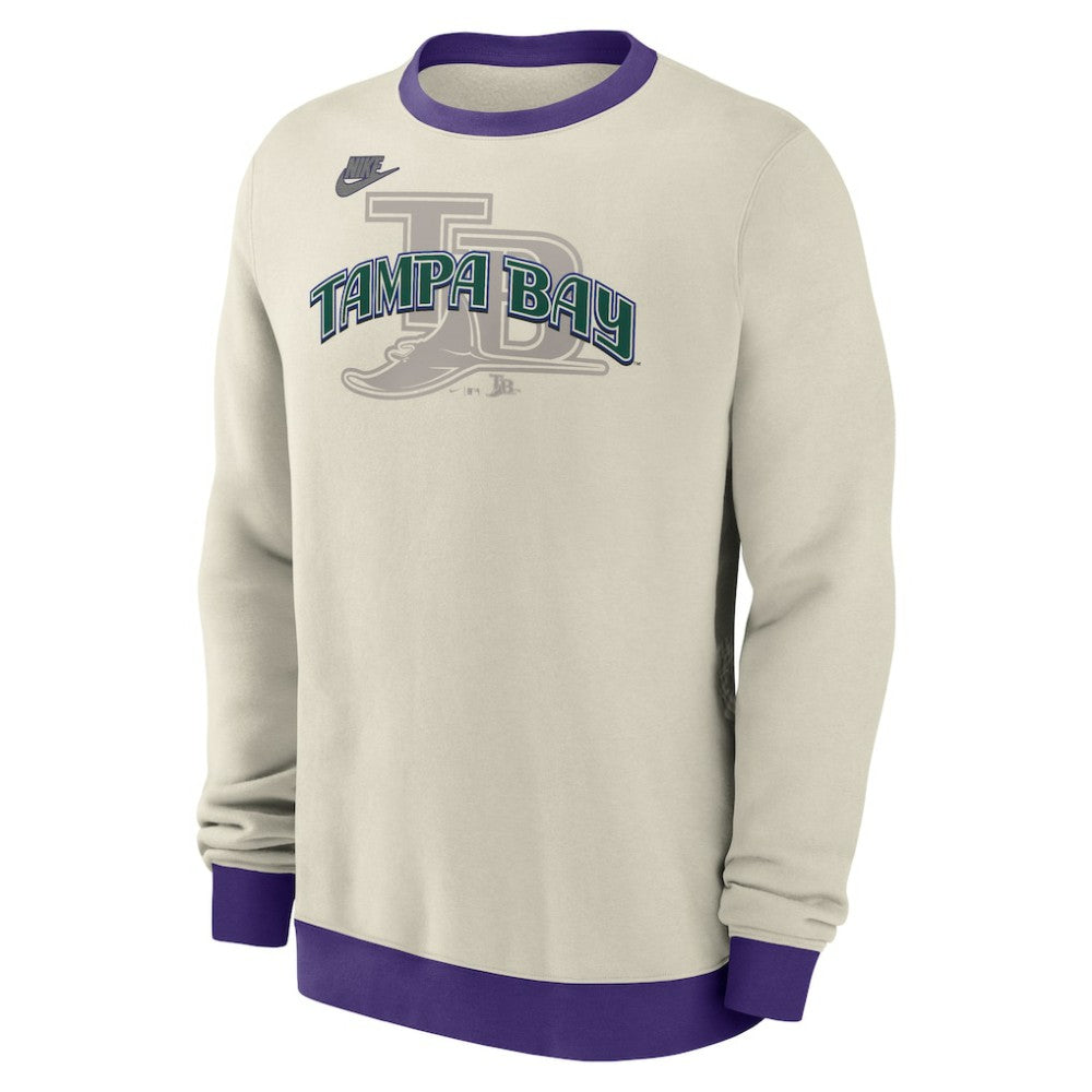 Tampa Bay Rays Cooperstown Collection Fleece Pullover Sweatshirt - Cream | Nike
