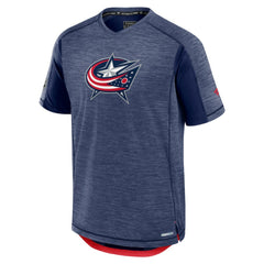 Columbus Blue Jackets Fanatics Authentic Pro Rink Performance T-Shirt Heather Navy