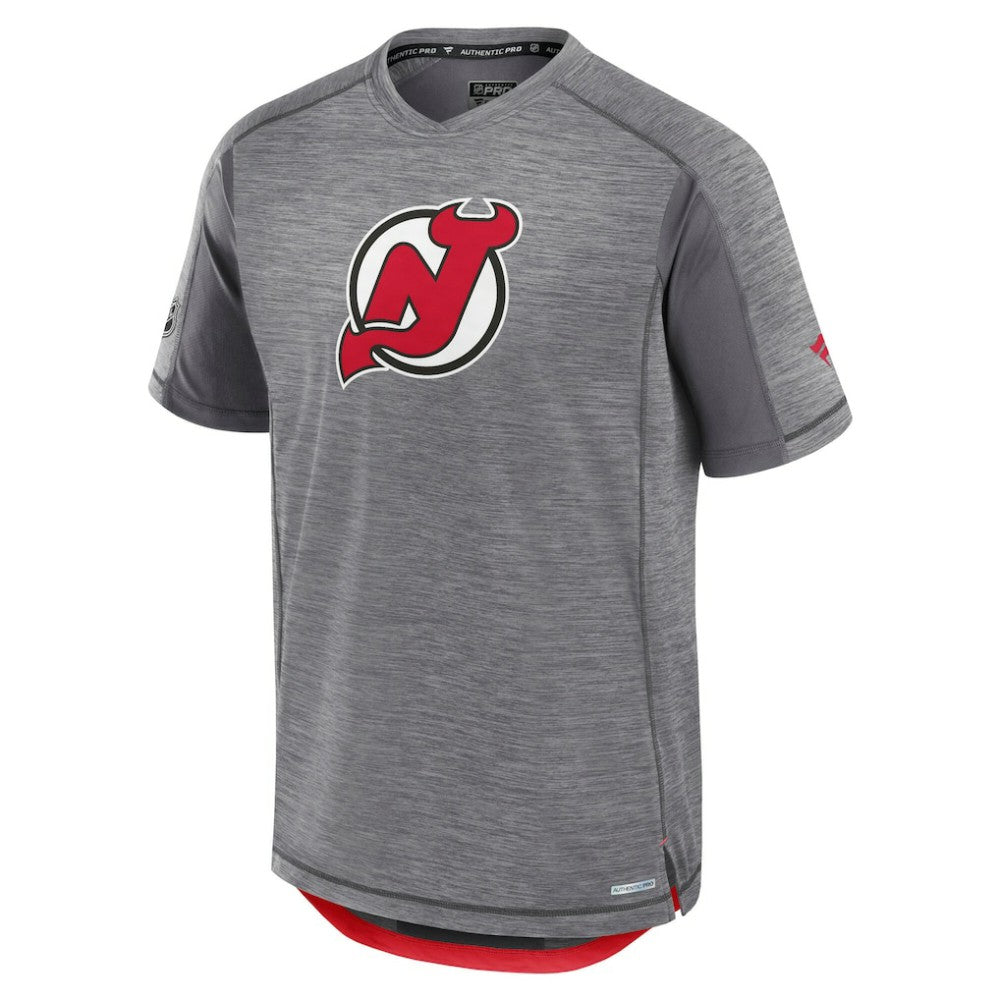 New Jersey Devils Fanatics Authentic Pro Rink Performance T-Shirt Heather Gray