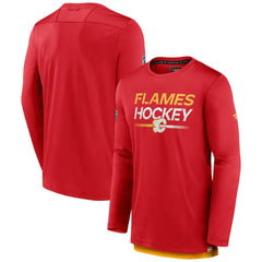 Calgary Flames Fanatics Authentic Pro Tech Long Sleeve T-Shirt Red