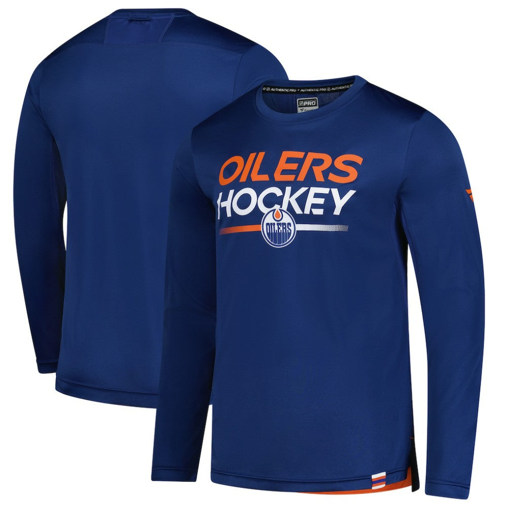 Edmonton Oilers Fanatics Authentic Pro Tech Long Sleeve T-Shirt Royal