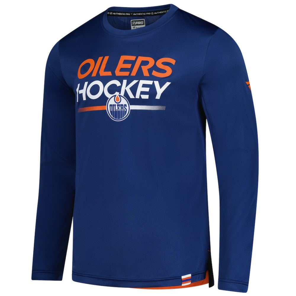 Edmonton Oilers Fanatics Authentic Pro Tech Long Sleeve T-Shirt Royal