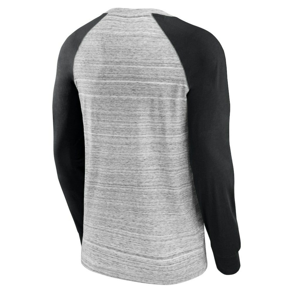 San Francisco Giants Iconic Streaky Raglan Long Sleeve T-Shirt - Gray/Black