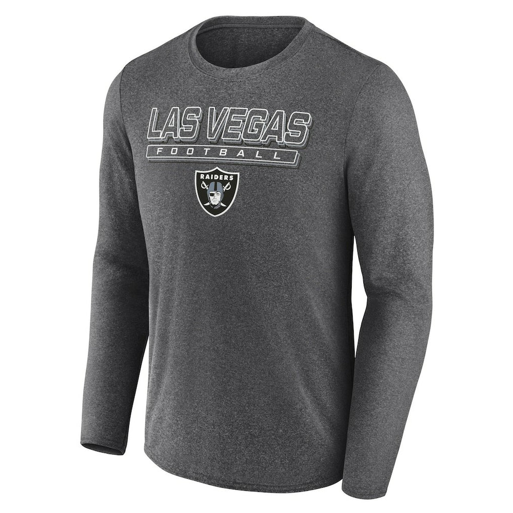 Las Vegas Raiders Fundamentals Long Sleeve T-Shirt - Heather Charcoal sale