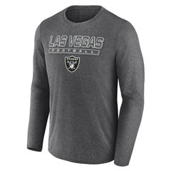 Las Vegas Raiders Fundamentals Long Sleeve T-Shirt - Heather Charcoal sale
