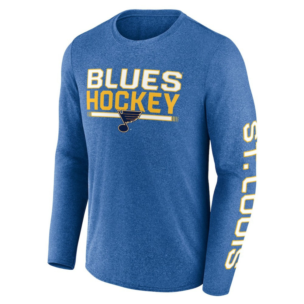 St. Louis Blues Fanatics Sweep Iconic Synthetic Long Sleeve T-Shirt Heather Blue