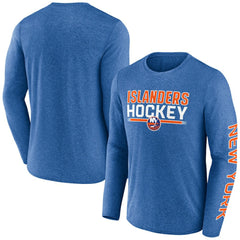 New York Islanders Fanatics Sweep Iconic Synthetic Long Sleeve T-Shirt Heather Royal
