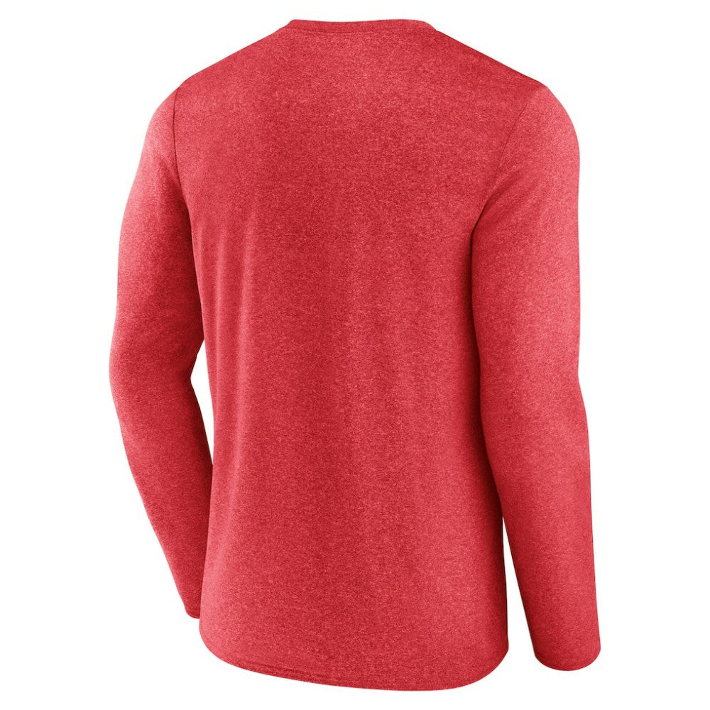 Chicago Blackhawks Fanatics Sweep Iconic Synthetic Long Sleeve T-Shirt Heather Red