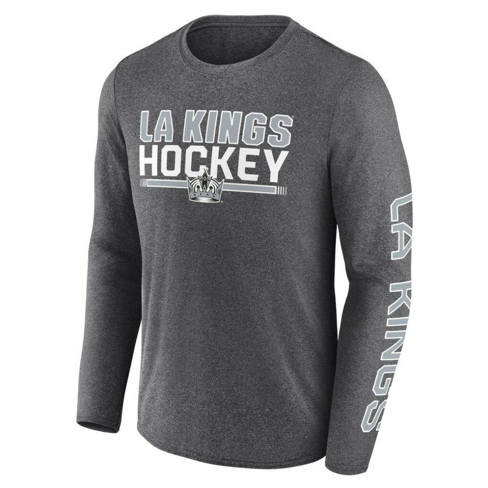 Los Angeles Kings Fanatics Sweep Iconic Synthetic Long Sleeve T-Shirt Heather Charcoal