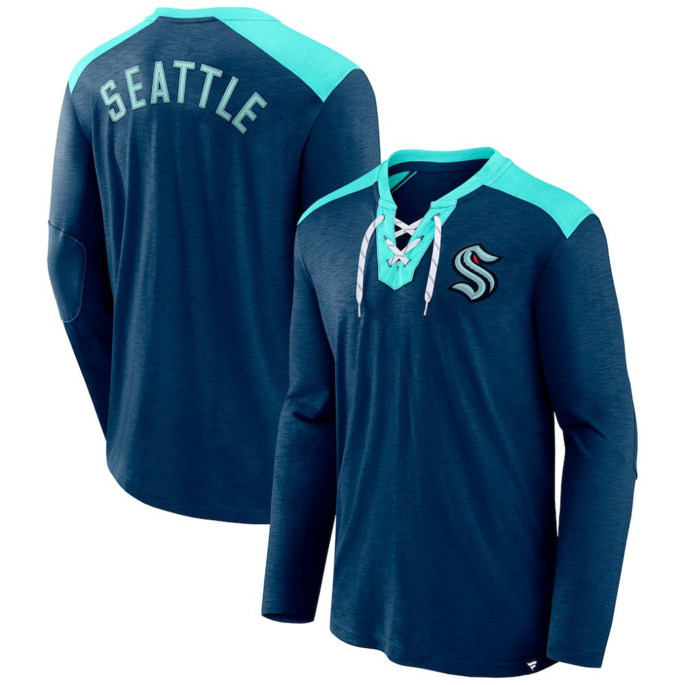 Seattle Kraken Fanatics Iconic Exclusive Long Sleeve T-Shirt Deep Sea Blue