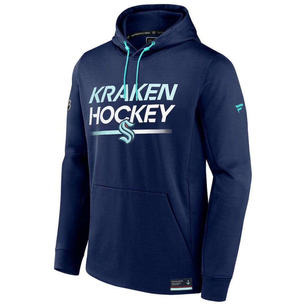 Seattle Kraken Fanatics Authentic Pro Fleece Pullover Hoodie Deep Sea Blue
