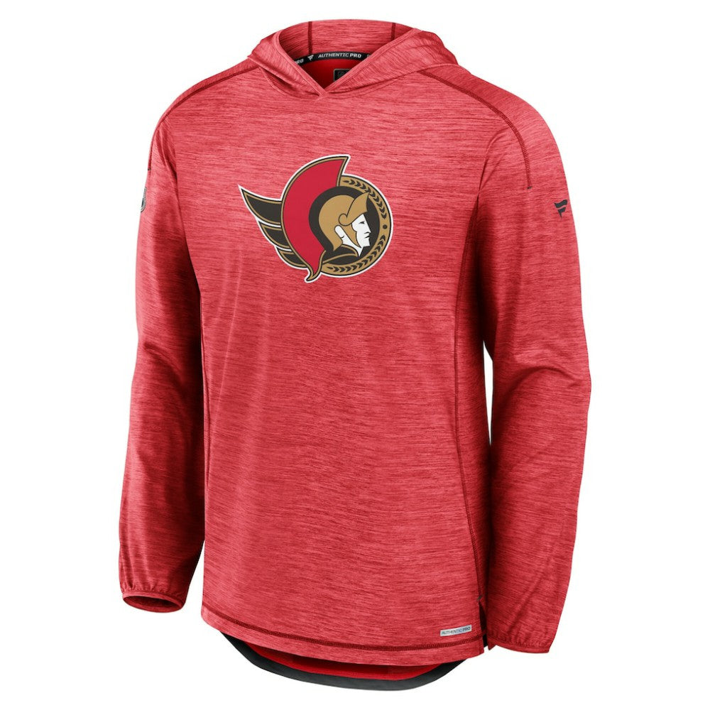 Ottawa Senators Fanatics Authentic Pro Rink Pullover Hoodie Heather Red