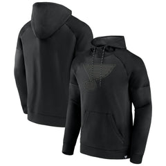 St. Louis Blues Fanatics Black Ice Defender Raglan Pullover Hoodie