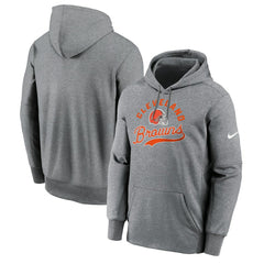 Cleveland Browns Performance Fleece Pullover Hoodie - Heather Gray | Nike on sale