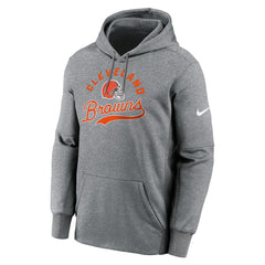 Cleveland Browns Performance Fleece Pullover Hoodie - Heather Gray | Nike on sale
