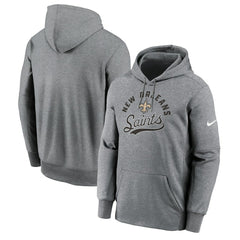 New Orleans Saints Performance Fleece Pullover Hoodie - Heather Gray | Nike online