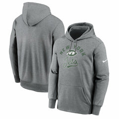 New York Jets Performance Fleece Pullover Hoodie - Heather Gray | Nike on sale