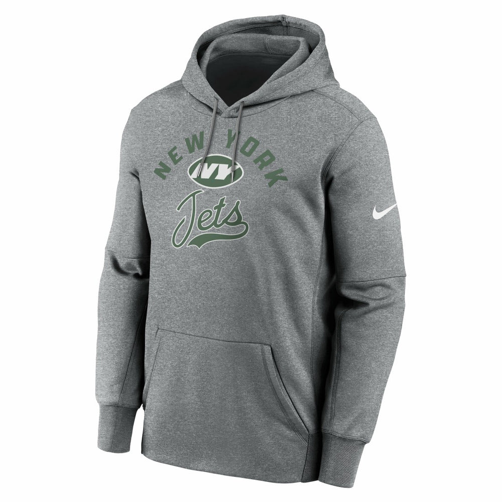 New York Jets Performance Fleece Pullover Hoodie - Heather Gray | Nike on sale