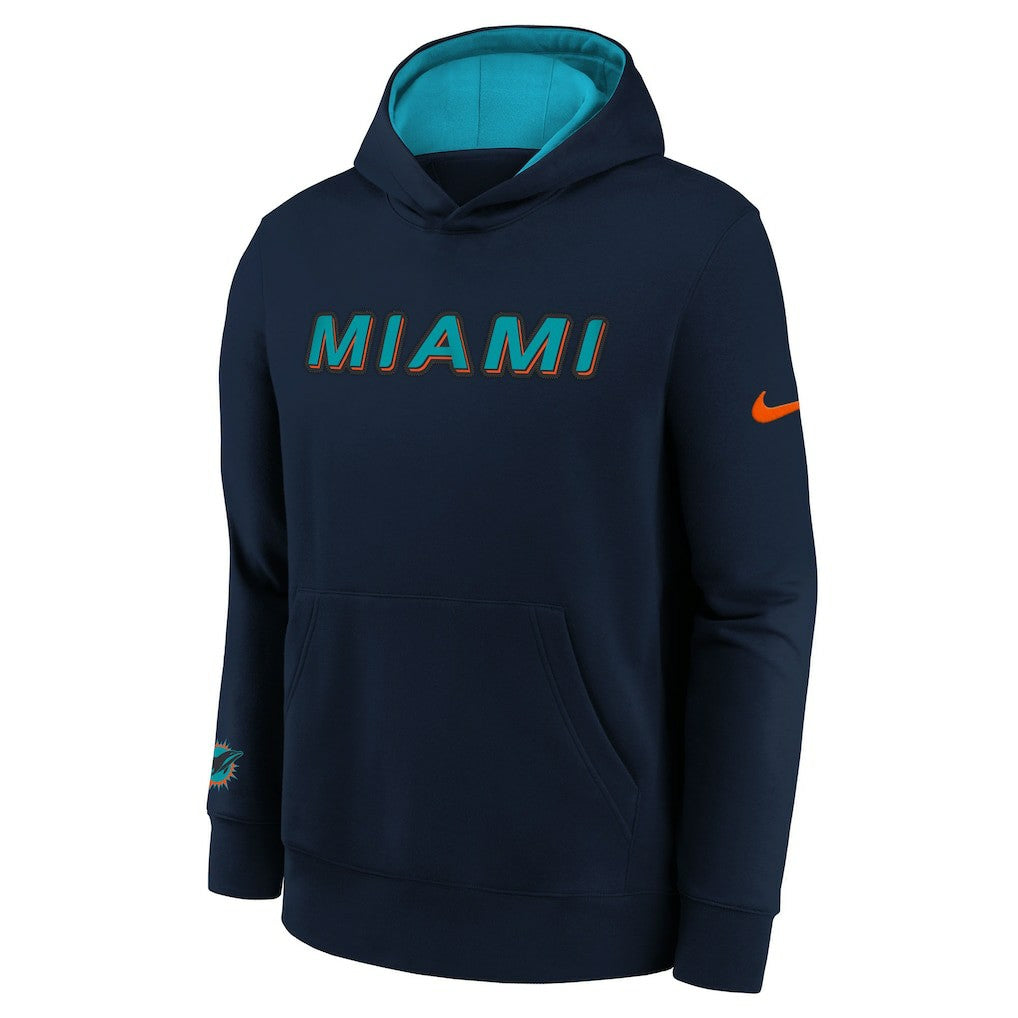 Miami Dolphins Youth 2025 Rivalries Collection Club Hoodie - Pitch Blue | Nike on sale