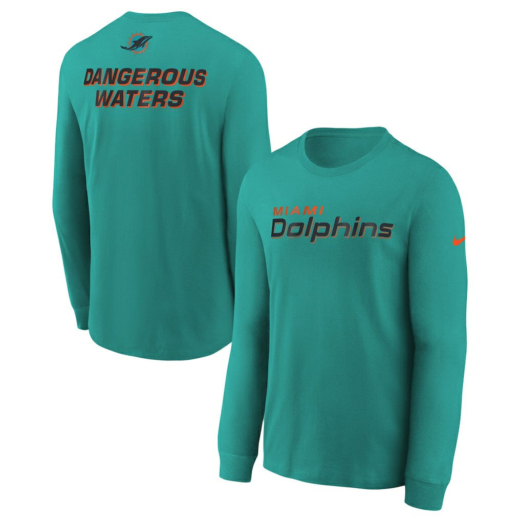 Miami Dolphins Youth 2025 Rivalries Collection Long Sleeve T-Shirt - Turbo Green | Nike on sale