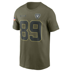 Brock Bowers Las Vegas Raiders 2025 Salute to Service Name & Number T-Shirt - Olive | Nike outlet