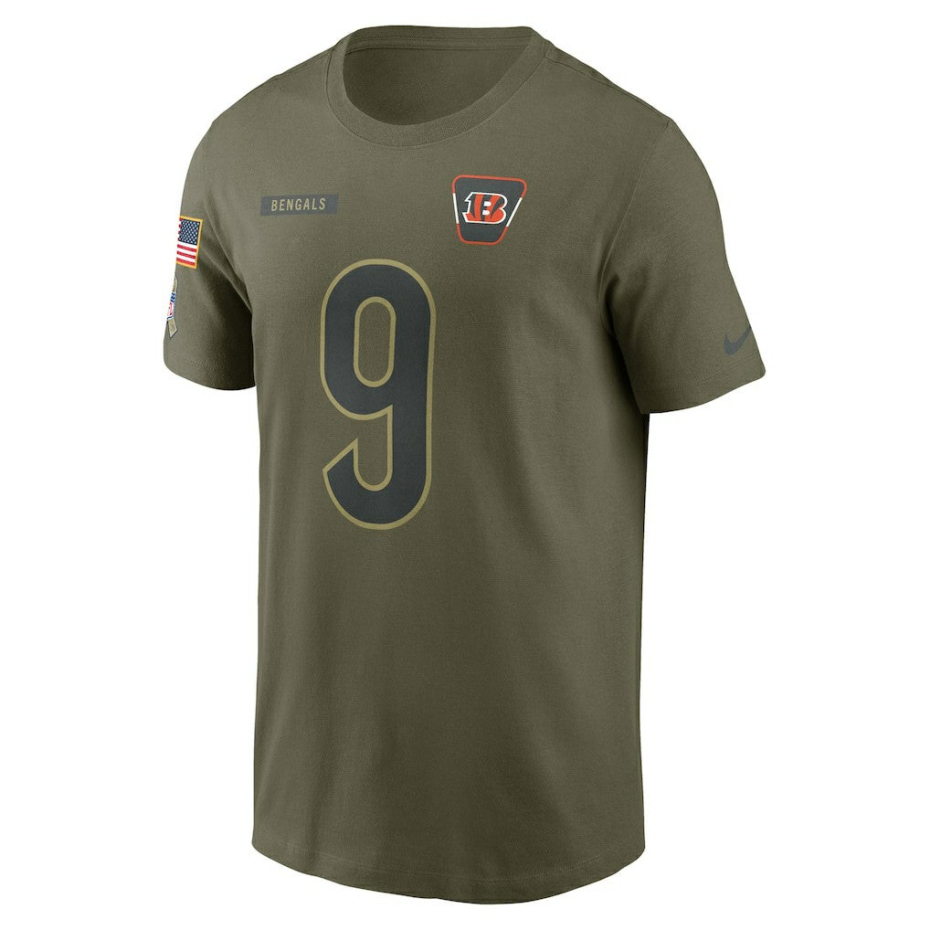 Joe Burrow Cincinnati Bengals 2025 Salute to Service Name & Number T-Shirt - Olive | Nike outlet
