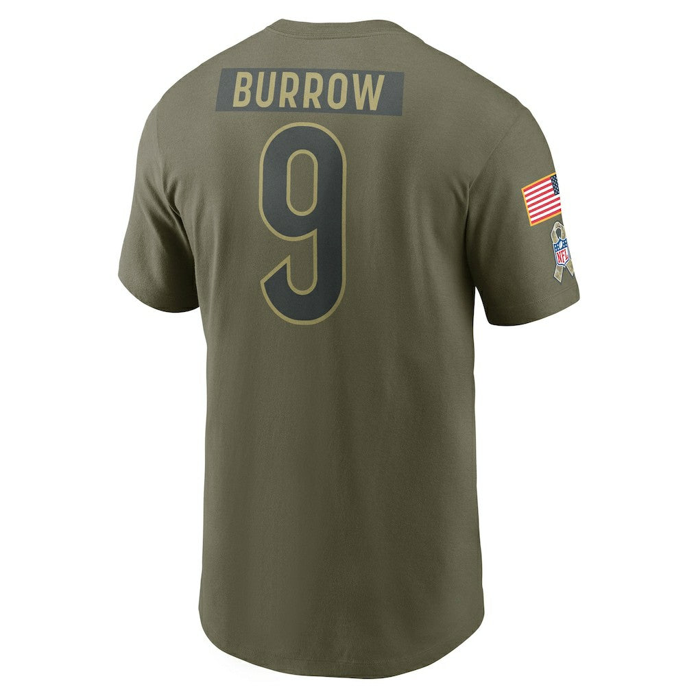 Joe Burrow Cincinnati Bengals 2025 Salute to Service Name & Number T-Shirt - Olive | Nike outlet