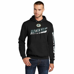 Green Bay Packers Starter Wordmark Logo Pullover Hoodie - Black on sale