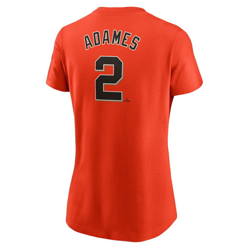 Willy Adames San Francisco Giants Women's Cooperstown Collection Fuse Name & Number T-Shirt - Orange | Nike