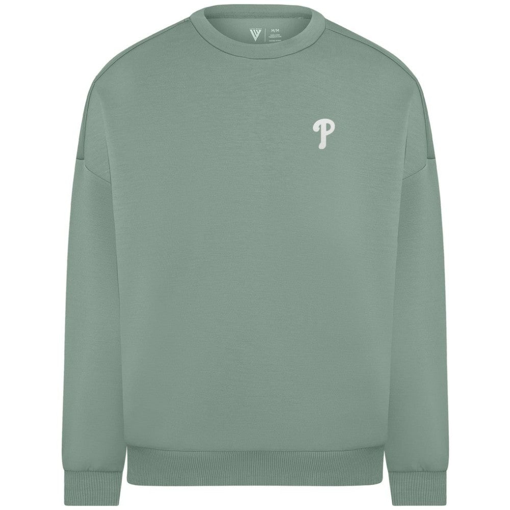 Philadelphia Phillies Levelwear Women's Luxe Signature Tri-Blend Pullover Sweatshirt - Sage Green