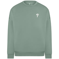 Philadelphia Phillies Levelwear Women's Luxe Signature Tri-Blend Pullover Sweatshirt - Sage Green