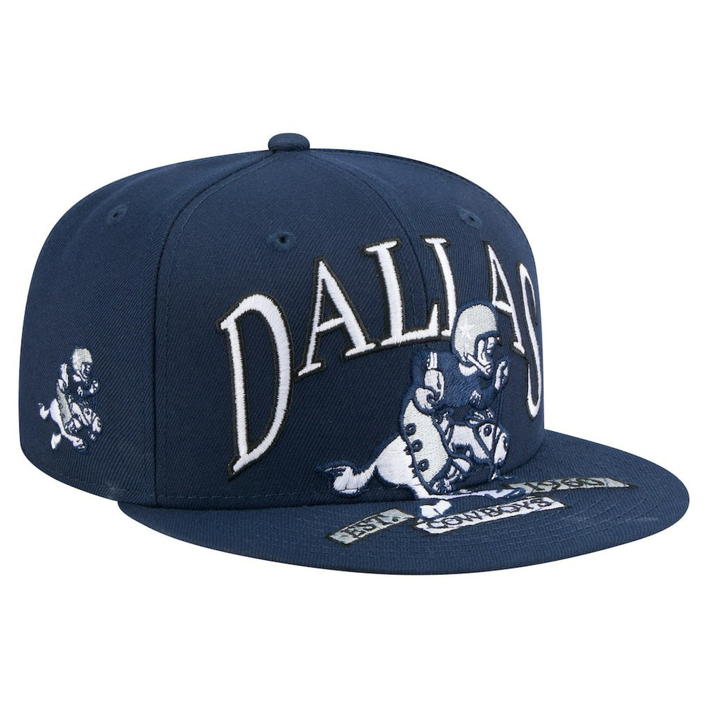 Dallas Cowboys New Era Throwback Oversized 59FIFTY Fitted Hat - Navy outlet