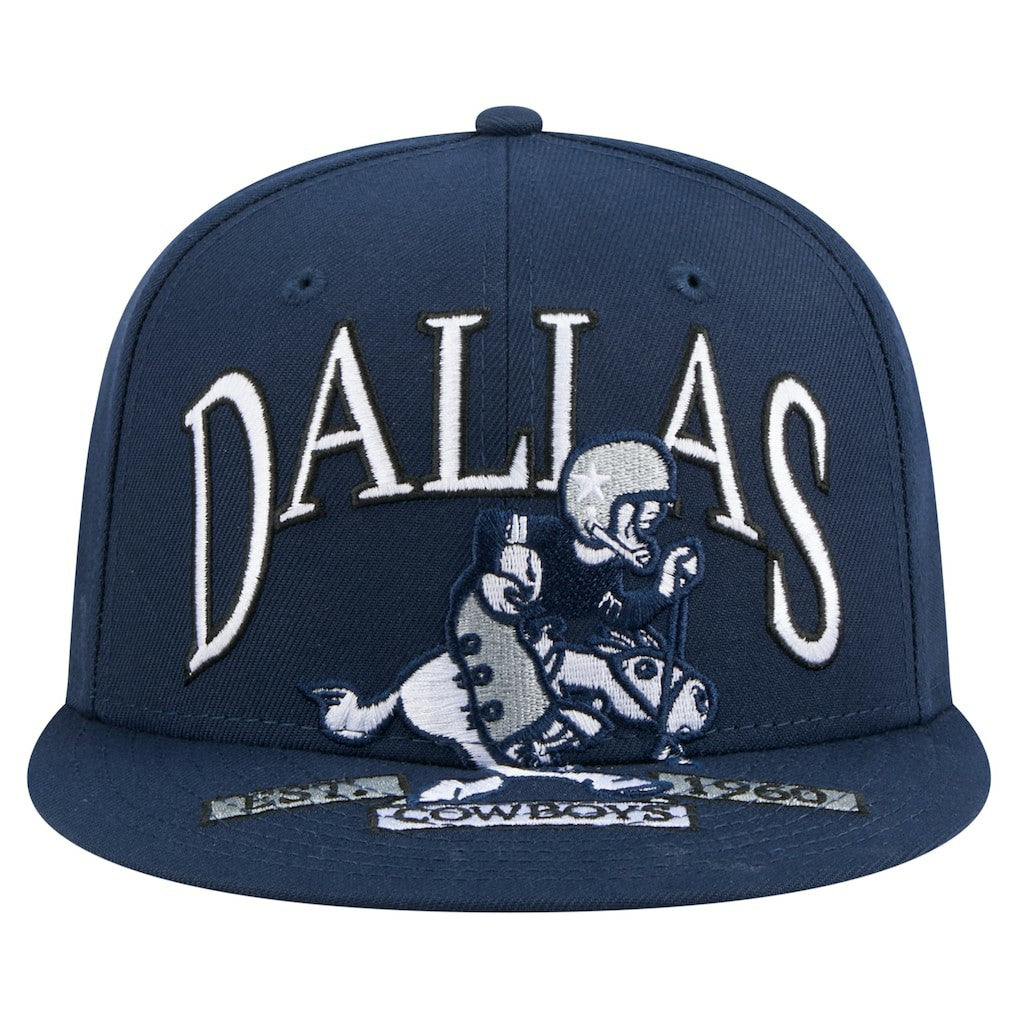 Dallas Cowboys New Era Throwback Oversized 59FIFTY Fitted Hat - Navy outlet