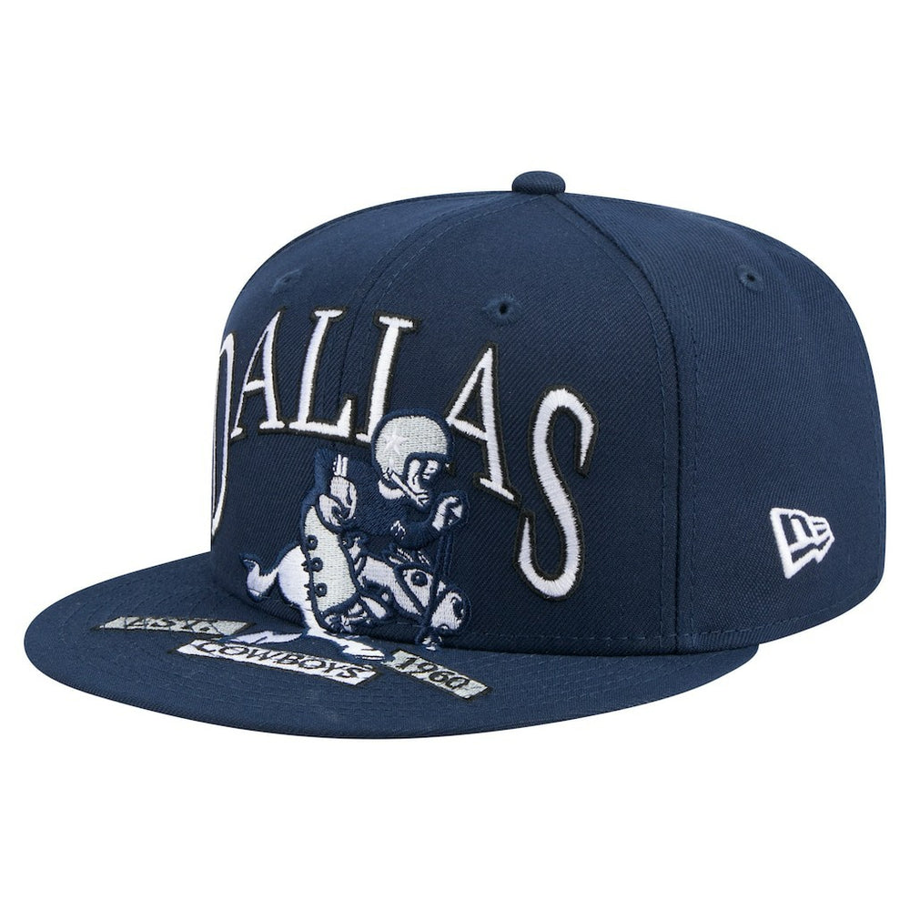 Dallas Cowboys New Era Throwback Oversized 59FIFTY Fitted Hat - Navy outlet