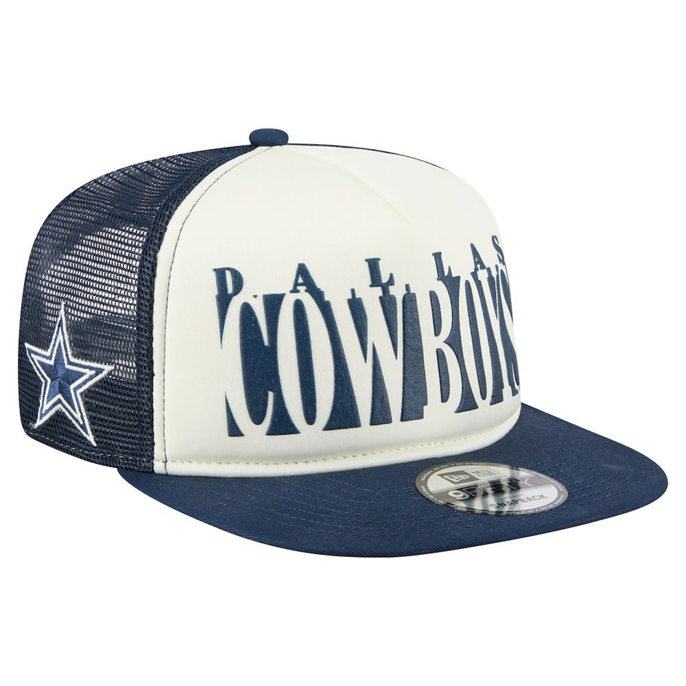 Dallas Cowboys New Era Cutout A-Frame 9FIFTY Snapback Hat - Cream/Navy cheap