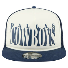 Dallas Cowboys New Era Cutout A-Frame 9FIFTY Snapback Hat - Cream/Navy cheap