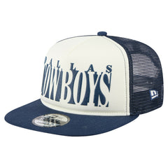 Dallas Cowboys New Era Cutout A-Frame 9FIFTY Snapback Hat - Cream/Navy cheap