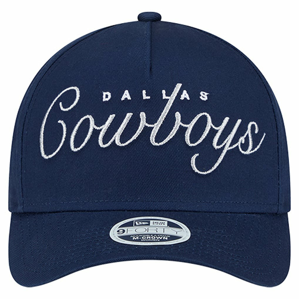 Dallas Cowboys New Era Women's Metallic A-Frame 9FORTY Adjustable Hat - Navy discount