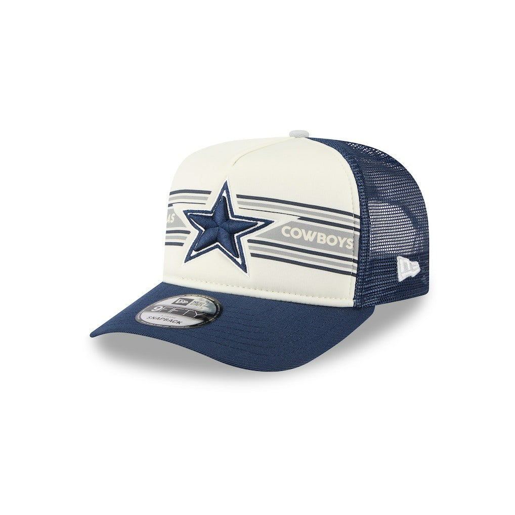 Dallas Cowboys New Era Banner A-Frame 9FIFTY Snapback Hat - Cream/Navy outlet