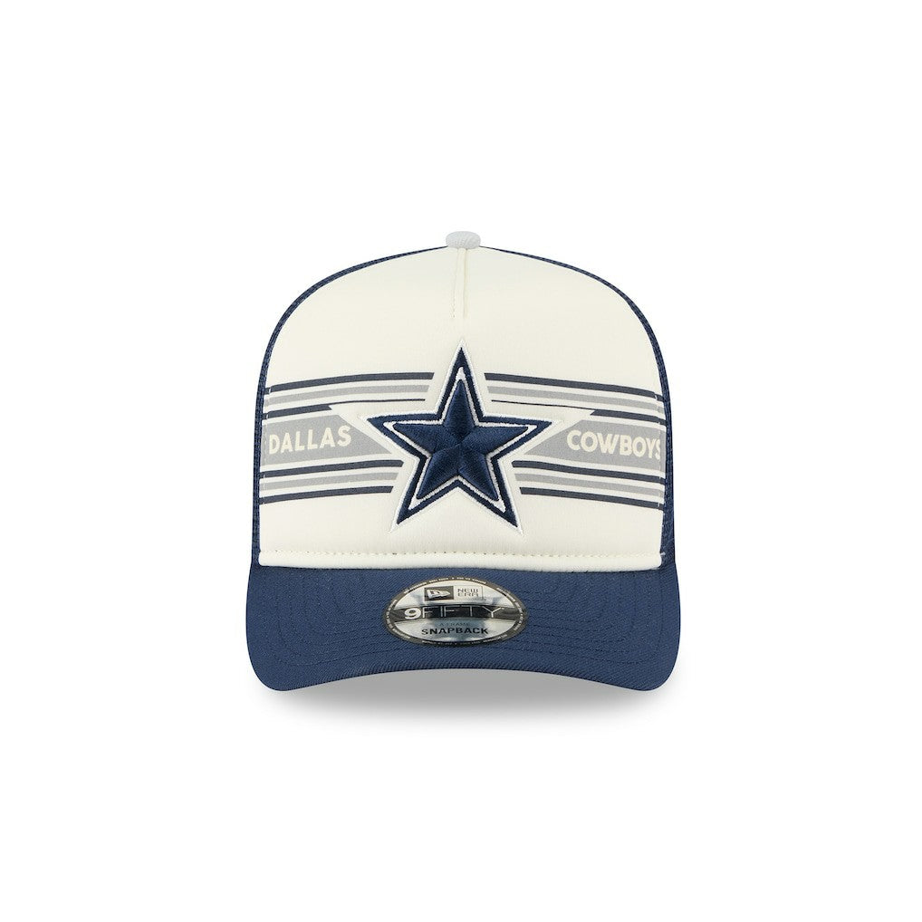 Dallas Cowboys New Era Banner A-Frame 9FIFTY Snapback Hat - Cream/Navy outlet